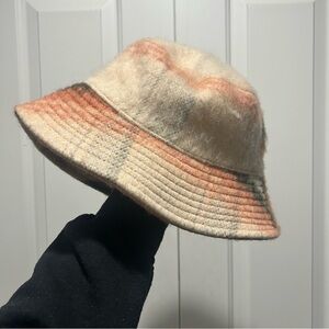 Urban Outfitters Cream and Orange Bucket Hat